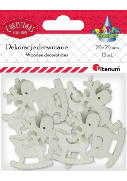 Drewniane renifery na biegunach ażurowe 15szt