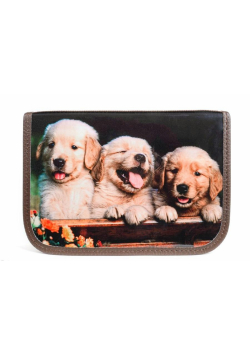 Piórnik z 2 klapkami Pets brązowy