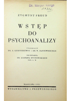 Wstęp do psychoanalizy 1935 r.