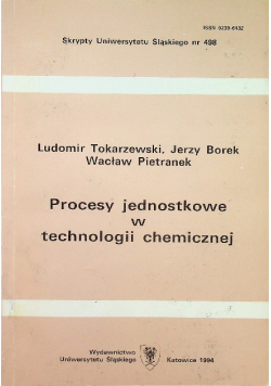 Procesy jednostkowe w technologii chemicznej