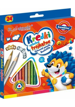 Kredki trójkątne 24 kolory BAMBINO