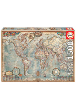 Puzzle 1500 Polityczna mapa świata G3