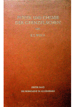 Physik und chemie der grenzflachen Erster Band