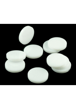 Znaczniki akryl białe okrągłe 22x3mm 10szt