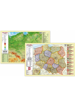 Podkładka na biurko - Mapa fizyczno-admini. Polska