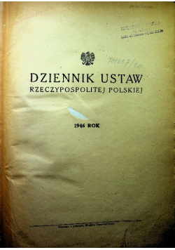 Dziennik Ustaw Rzeczypospolitej Polskiej 1946 rok 1946 r