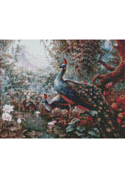 Diamentowa mozaika - Bajkowe pawie 40x50cm
