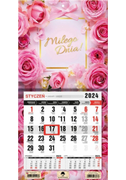 Kalendarz 2024 jednodzielny mini z mag. Róże