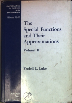 The Special Functions and Their Approximations Volume II