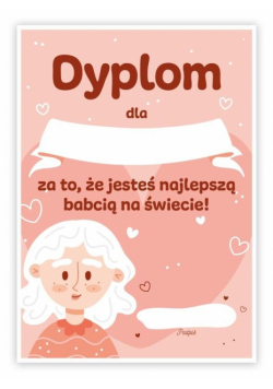 Dyplom A5 Dzień Babci certyfikat 10szt