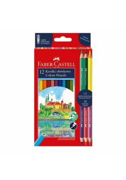 Kredki ołówkowe Wawel 12 kol + 3 FABER CASTELL