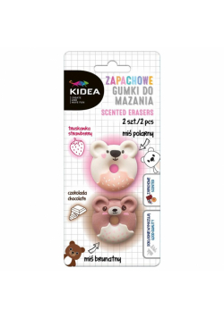 Gumki do mazania zapachowe Misie 2szt KIDEA