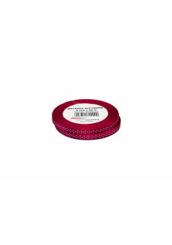 Wstążka satynowa w kropki purpura 6mmx22m