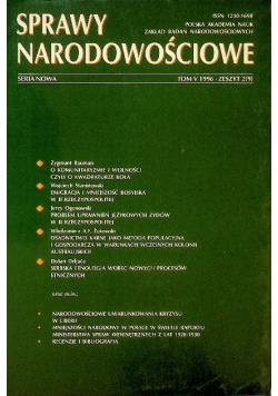 Sprawy narodowościowe Tom V 1996 Zeszyt 2