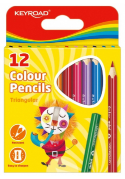 Kredki ołówkowe mini trójkątne 12szt