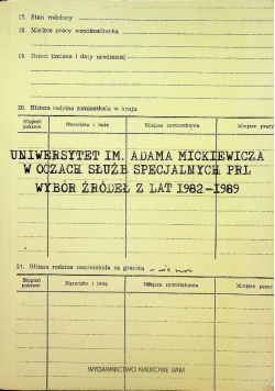 Uniwersytet im Adama Mickiewicza w oczach służb specjalnych PRL