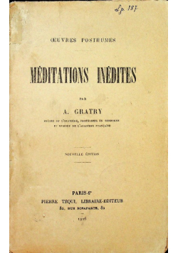 Meditations inedites 1926 r.