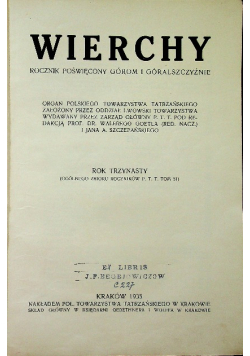 Wierchy Rocznik trzynasty 1935 r.