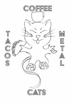 Cats Coffee Tacos Metal - Blank Lined Notebook
