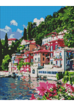Diamentowa mozaika - Magiczne jezioro Como 40x50cm