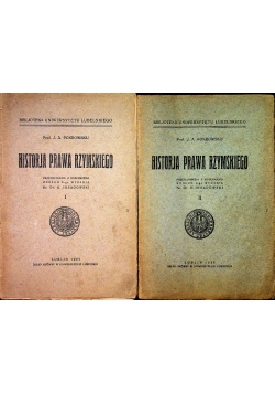 Historja Prawa Rzymskiego Tom I i II 1927 r.