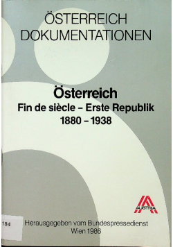Osterreich fin de siecle erste republik 1880 1938