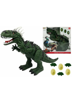 Dinozaur na baterie składający jaja zielony