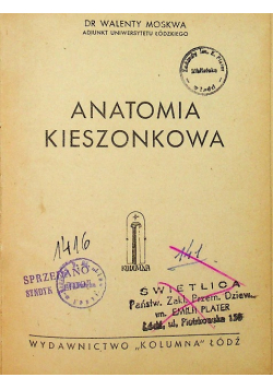 Anatomia kieszonkowa 1949 r.