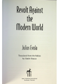 Revolt against modern world