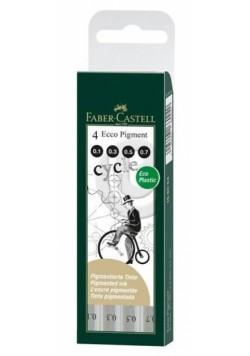 Cienkopis Ecco Pigment 4szt w etui FABER CASTELL