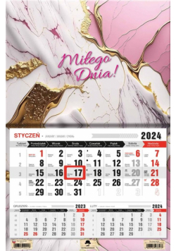 Kalendarz 2024 jednodzielny Różowa abstrakcja