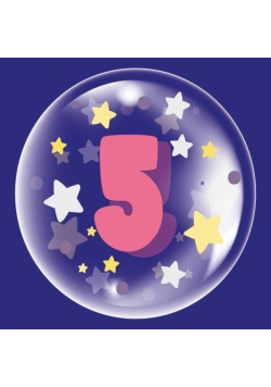 Balon 45cm dla dziewczynki cyfra 5 TUBAN