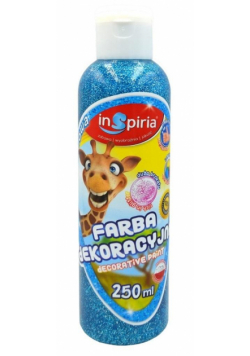 Farba dekoracyjna brokat niebieska 250ml