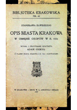 Opis Miasta Krakowa 1927 r