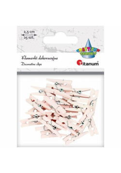 Klamerki drewniane bladoróżowe 25szt