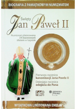 Święty Jan Paweł II biografia z pamiątkowym numizmatem