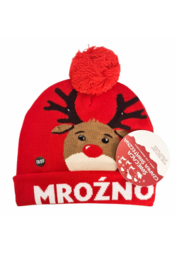 Czapka dziewczęca LED. Mroźno