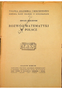 Rozwój Matematyki w Polsce 1948 r.