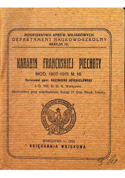 Karabin francuskiej piechoty 1919 r