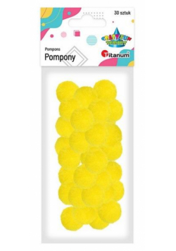 Pompony poliestrowe 25 mm żółte intensywne 30szt