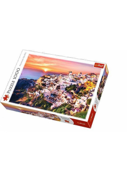 Puzzle 1000 Zachód słońca nad Santorini TREFL
