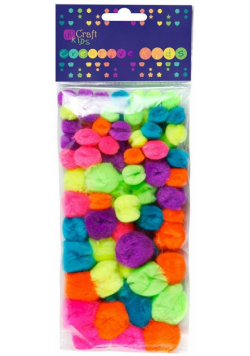 Pompony akrylowe neon 78szt mix