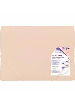Teczka z gumką A4 PP pastel morelowa STRIGO