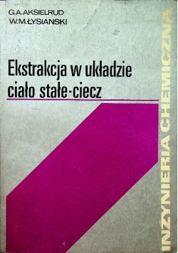 Ekstrakcja w układzie ciało stałe ciecz