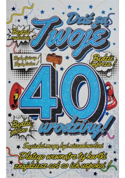 Karnet Urodzinowy 40