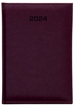 Kalendarz 2024 dzienny A4 Nebraska bordo