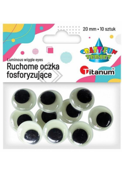 Oczy Fosforyzujące bez rzęs 20mm 10szt