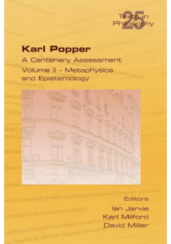 Karl Popper. A Centenary Assessment. Volume II - Metaphysics and Epistemology