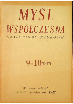 Myśl współczesna czasopismo naukowe 9 - 10 1947 r.