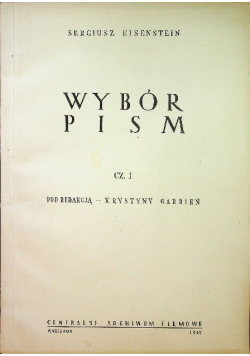 Eisenstein Wybór pism część 1